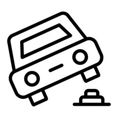 Car Jack Vector Line Icon Design