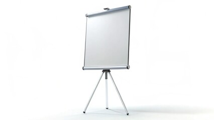 Whiteboard on tripod isolated on white background. 3D rendering.
