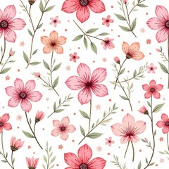 Pastel Boho Flower Pattern Art