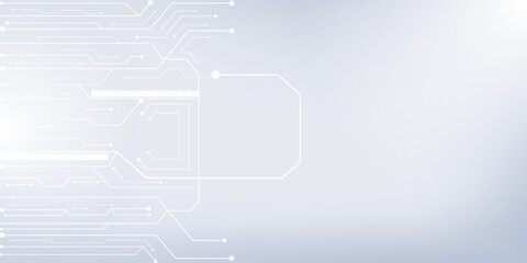 Gray and white technology background image Line design for communication connections in digital systems Hi-tech technology pattern