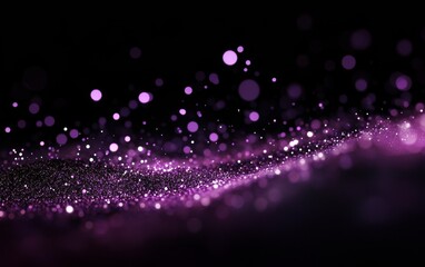 Obraz premium Colorful Purple Cosmic Background Featuring Sparkling Particles and Shimmering Stars in a Dark Space Setting