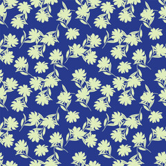 Seamless floral pattern, liberty ditsy print with gently tiny flowers. Cute botanical design, pretty ornament: hand drawn plants, simple small flowers, tiny flowers on a light pink background. Vector