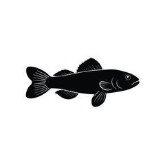 Goby Fish Silhouette Vector Art Illustration and Goby Fish Black Color Design
