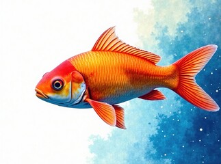 Fototapeta premium Watercolor Fish Swimming Pattern - Bright Aquatic Art