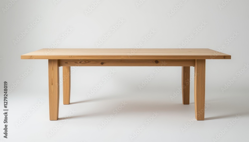 Poster simple wooden table with clean lines and minimalist design