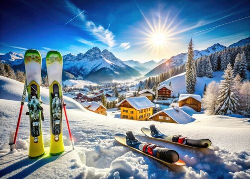 Sachrang Winter Wonderland: Ski Slope Photography, Snowy Alps, Bavarian Alps, Germany Winter Scenery