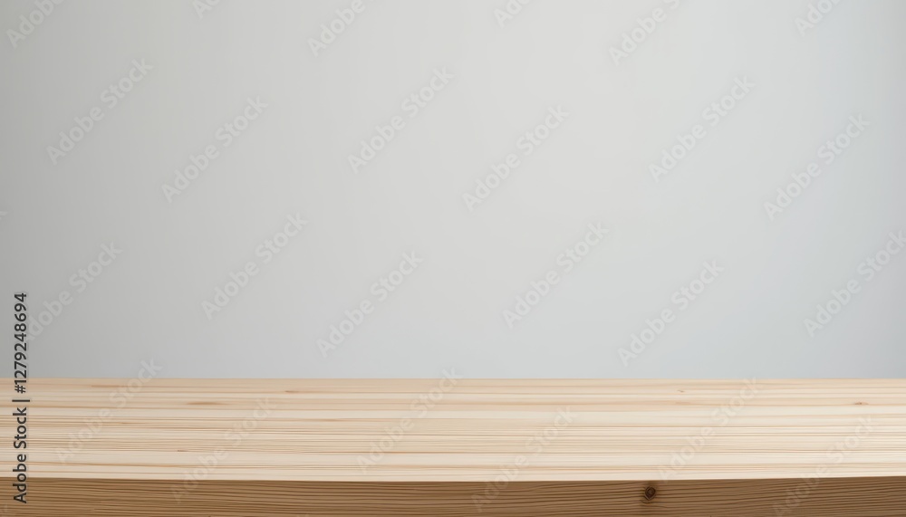 Poster light wood table surface with smooth textured background