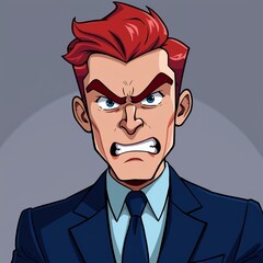 Hombre de negocios sorprendido y enojado