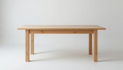 Modern Wooden Table with Simple Design on Neutral Background