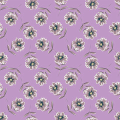 botanical floral vector seamless pattern with roses herbs and leaves big set background with flowers