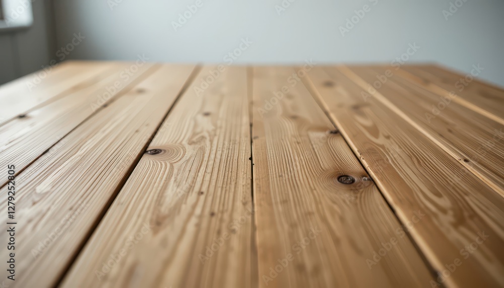 Poster smooth wooden table surface with natural grain patterns and texture
