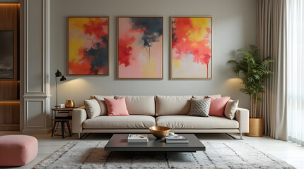 modern living room with sofa