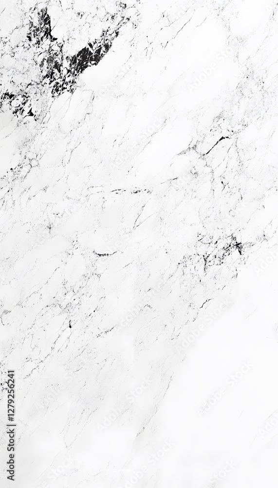 Poster abstract image displays white marble with dark veining patterns