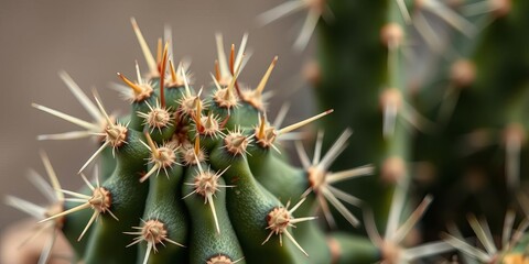 Close up shot of a prickly cactus, botanical, prickly, cactus