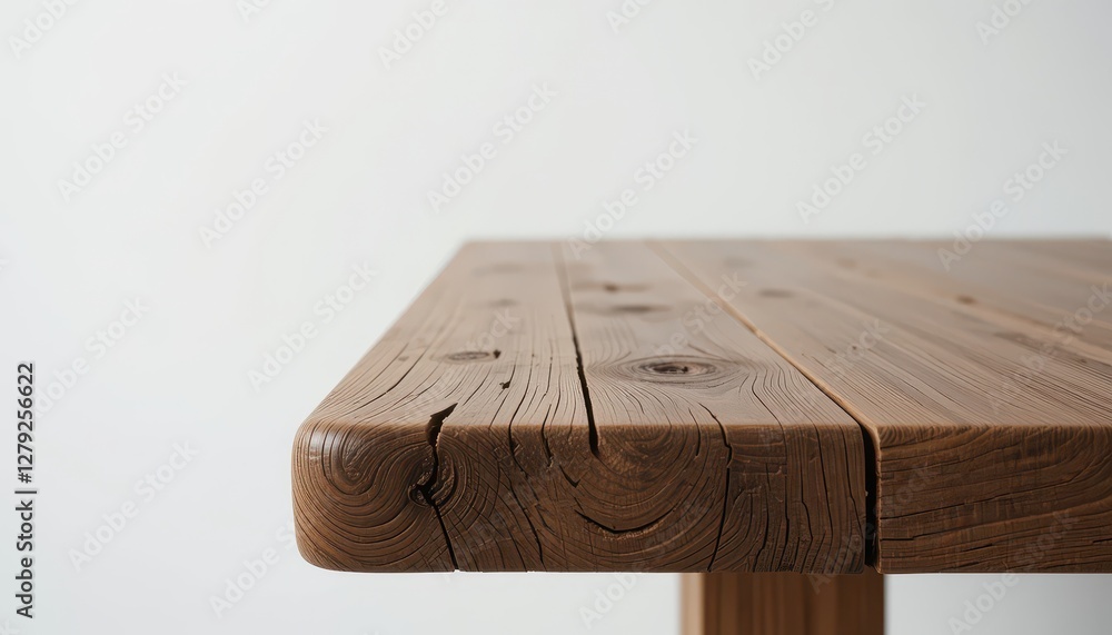 Aufkleber close-up of rustic wooden table with natural grain patterns and texture