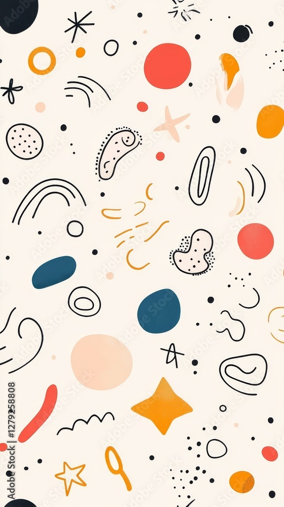 Poster abstract colorful shapes pattern: a delightful background design