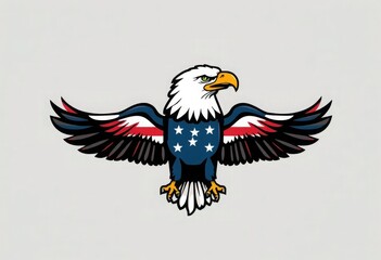 Fototapeta premium A quirky take on the American eagle, stylized with a cool, modern twist