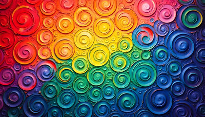Fototapeta premium abstract colorful background, Rainbow color abstract background with circles, pattern wall art 