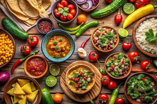 Mexican Food Poster - Rule of Thirds, Vibrant Cuisine, Traditional Ingredients