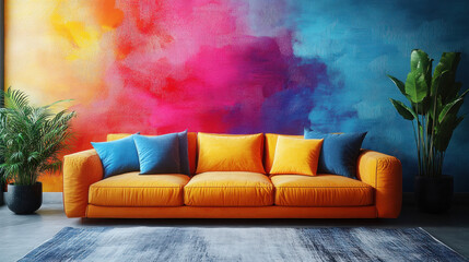 Colorful wallpaper showcasing bold abstract brushstrokes in dynamic neon shades for a vibrant aesthetic