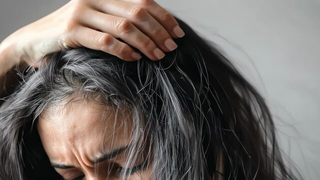 Close-up on black hair magnifier. Selective focus