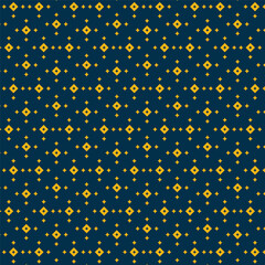 Seamless Pattern of Yellow and White Stars on Black Background