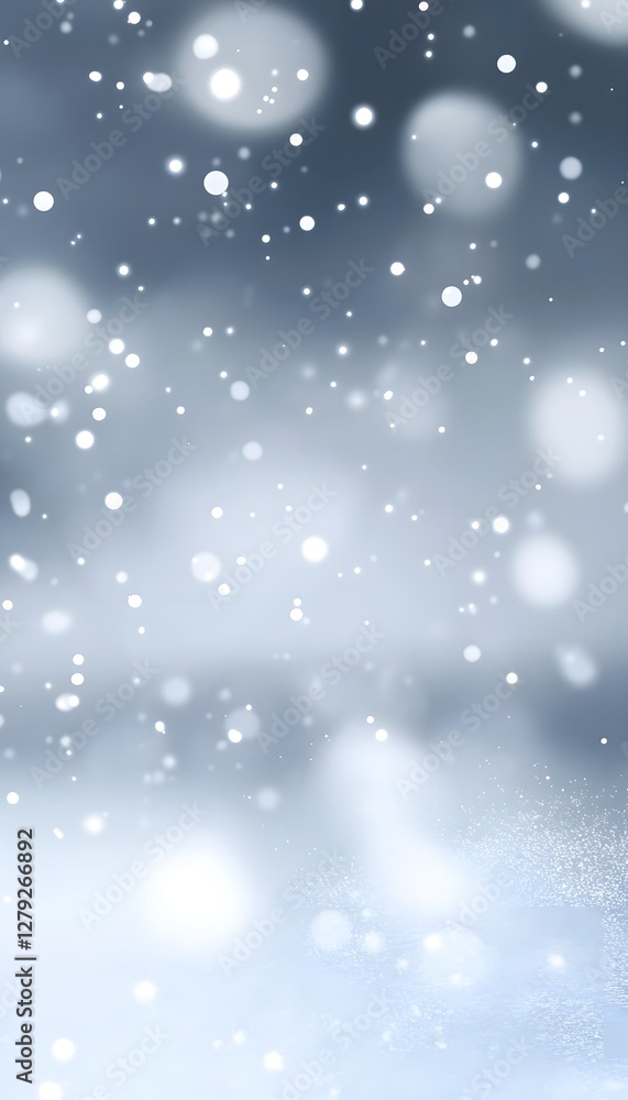 Poster winter wonderland background with soft bokeh and snow effect