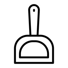 Dustpan Vector Line Icon Design