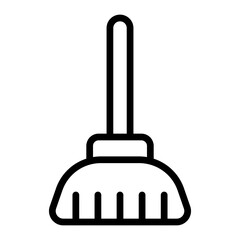 Broom Vector Line Icon Design