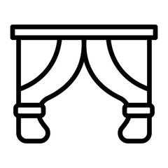 Curtain Vector Line Icon Design