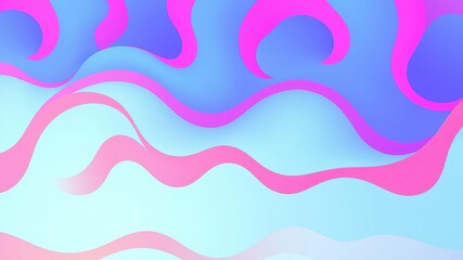 Abstract blue and pink wave design with a striking red dot in the center, representing creativity and energy, pink, wave-like, illustration