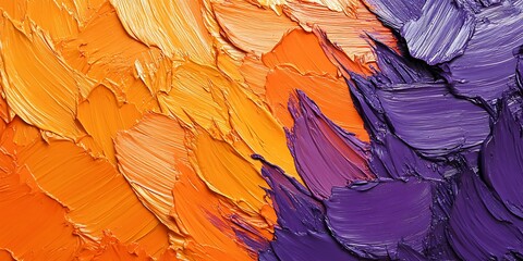 Abstract painting of orange and purple