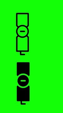 Animaci&oacute;n de icono de sem&aacute;foro alternando entre negro y blanco sobre fondo verde