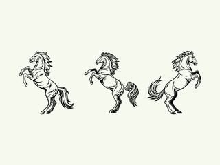 Hand-Drawn Outline Illustration of a Horse Design