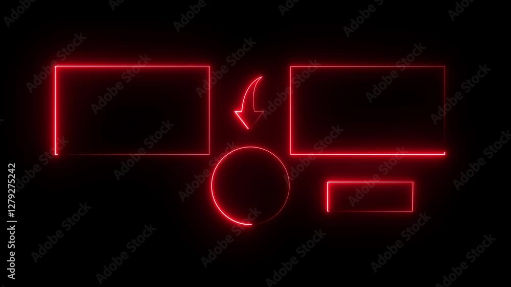 Poster subscribe button and outro for gaming and video channels youtube end screen animation. neon glowing 