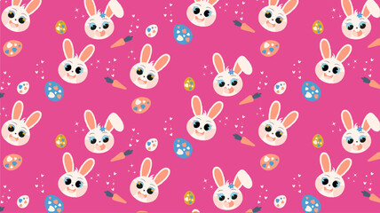 Hunny Bunny Pattern. Happy Easter! Easter Bunny. Vector Illustration