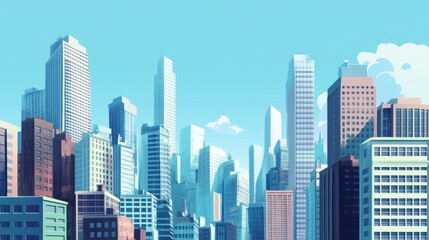 Obraz premium modern, city, skyline, urban