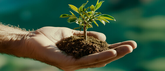 Planting a tree for earth day celebration community park nature event