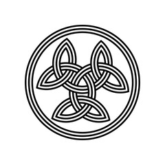series of celtic knot trinity endless isolated on white background for tattoo logo icon symbol. vector illustration