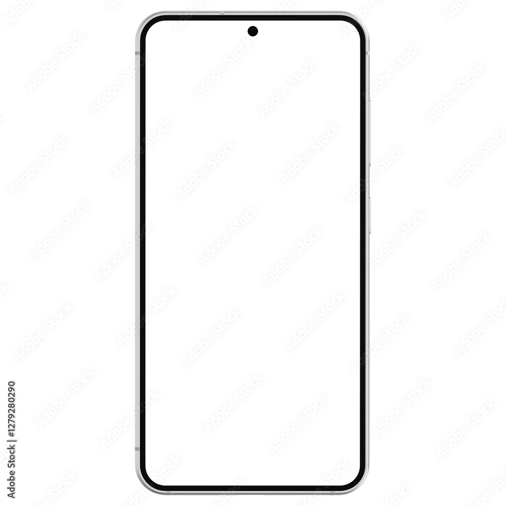 Wall mural photo of smartphone similar to android device without background and screen. frame only. gray color.
