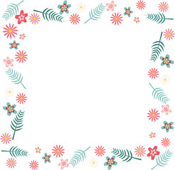 Beautiful floral vector card delicate floral square frame Copy space Isolated background Perfect invitations greeting cards wedding designs creative projects Elegant stylish versatile Spring border