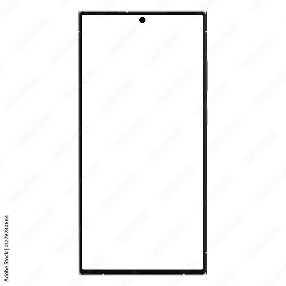 Wall mural photo of smartphone similar to android device without background and screen. frame only. gray color.