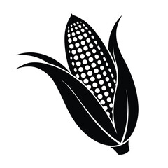 vector illustration of corn silhouette isolated on a white background