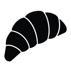 Croissant Silhouette isolated on a white background