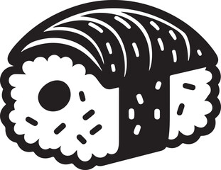 Sushi Nigiri silhouette vector icon. Ideal for restaurant logos, food packaging, menus, and culinary projects. Isolated EPS file, fully editable and scalable.