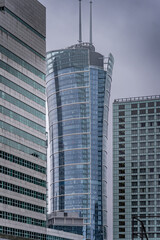 Fototapeta premium Warsaw, Poland. February 7 2025 high rise building in the Warsaw