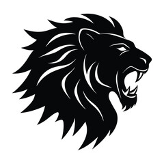 Elegant Tiger Head Silhouette isolated on a white background