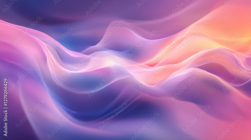 Poster abstract waves of vibrant colors flow seamlessly, creating a dynamic and serene background