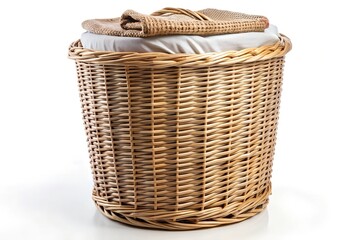Obraz premium wicker basket isolated on white