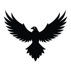 Obraz premium Golden eagle Silhouette isolated on a white background